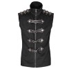 Men Gothic Cyber Vest Steampunk Military Rock Black Vest Top 